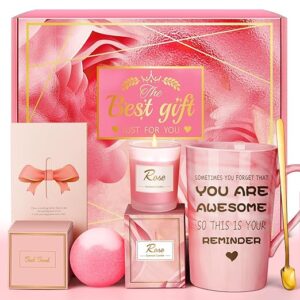Birthday Gifts for Women, Mom, Sister, Friend: Unique Pink Self Care Spa Relaxation