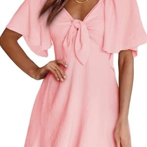 Womens Dresses Elegant Bow tie Mini Dress S-XL