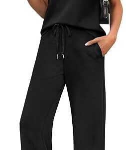 Short Sleeve Wide Leg Crop Pants Lounge Sets