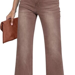 Womens Flare Jeans High Waisted Wide Leg Baggy Jean