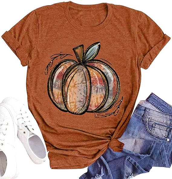 Fall Shirts for Women Halloween Pumpkin