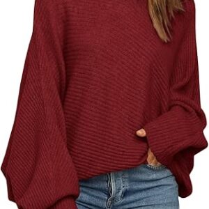 Mafulus Women's Oversized Crewneck Sweater Batwing
