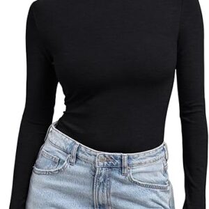 Trendy Queen Women's Turtleneck Long Sleeve Shirts
