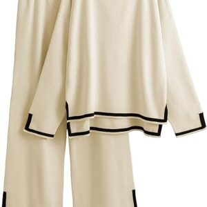 Tanming Women's 2 Piece Outfits Long Sleeve Knit Sweater