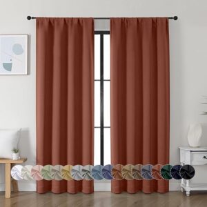 Simplebrand Ava Terracotta Blackout Curtains for Bedroom