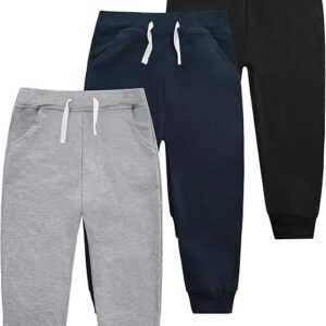VOGRYE 3 Pack Boys Cotton Toddler Sweatpants Boys