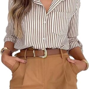 siliteelon Striped Button Down Shirts for Women