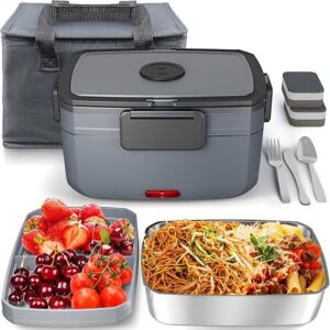 Electric Heated Lunch Box for Men - 3 Liters Double Layer Portable