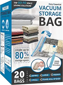 20 Pack Vacuum Storage Bags,
