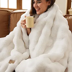 Bedsure GentleSoft Fluffy Faux Fur Throw XL Blanket
