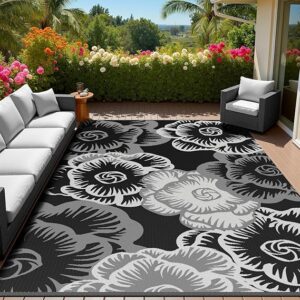 MontVoo Outdoor Rug-Waterproof Patio Rug Mat 5x8 ft Outdoor