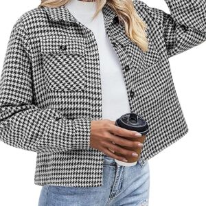 Flannels for Women Cropped Shacket Jacket