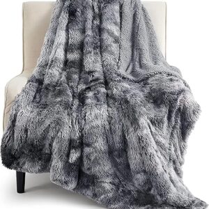 Fuzzy Faux Fur Throw Blanket for Couch