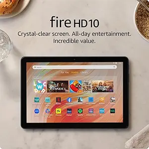 Amazon Fire HD 10 tablet, built for relaxation,