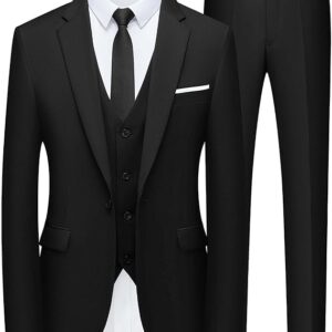 WULFUL Men’s Slim Fit Suit One Button 3