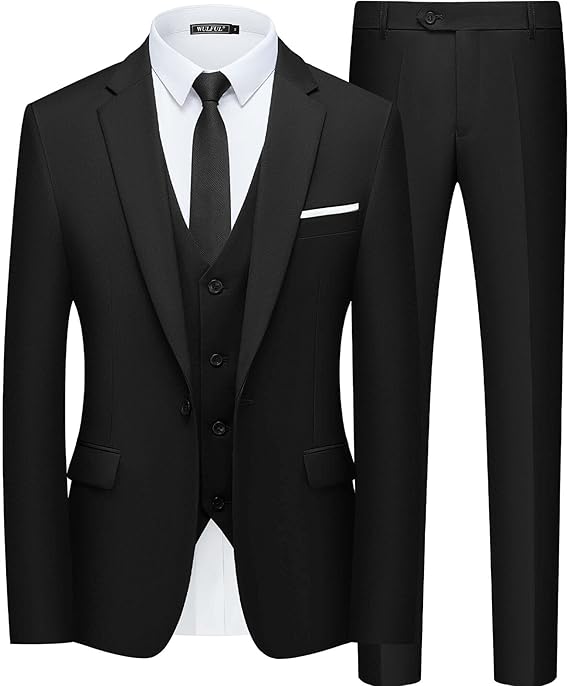 WULFUL Men’s Slim Fit Suit One Button 3