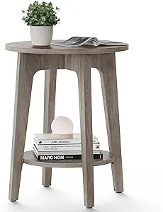 VASAGLE MAEZO Collection - Side Table, 2-Tier Small Round End Table,