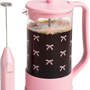 Paris Hilton Bow Design French Press and Frother Coffee Gift Set