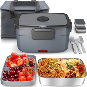 Electric Heated Lunch Box for Men - 3 Liters Double Layer Portable