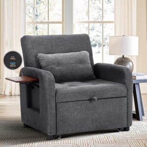 Convertible Sleeper Chair-Fabric Futon Sofa Bed