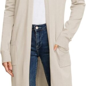 GRACE KARIN Essential Solid Open Front  Sweater for Women