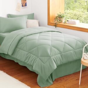 CozyLux Twin XL Comforter Set Sage Green