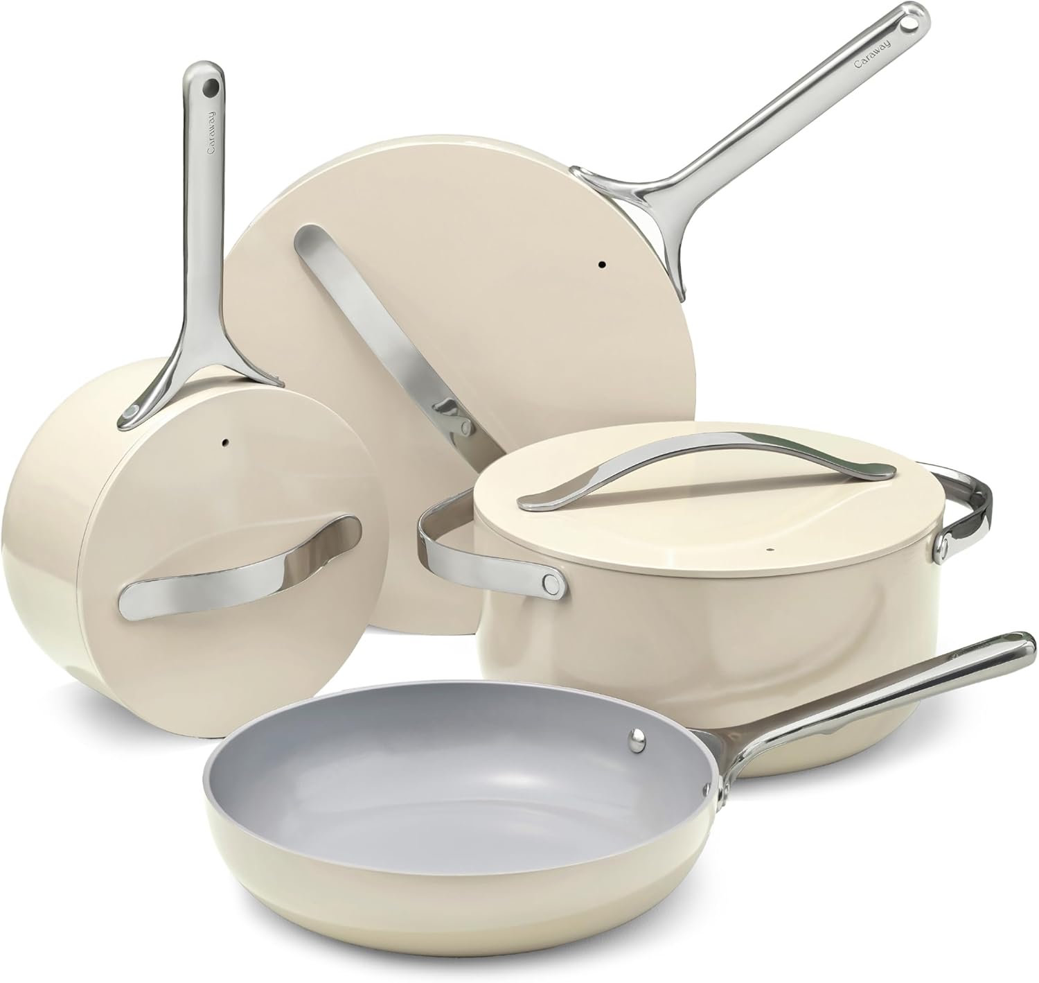 Caraway Non-stick Ceramic Cookware Set (12 Piece) Pots