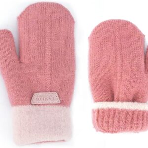 Kids Double Layer Warm Knit Mittens